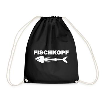 FISCHKOPF - Turnbeutel - Schwarz - Vorne