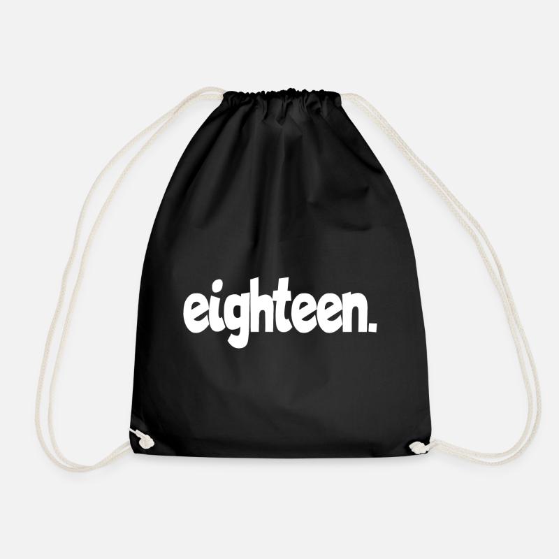eighteen 18th birthday - Drawstring Bag - black