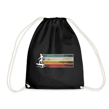 Hydrofoil Surfing Surf Surfer Hydrofoil Surfen - Drawstring Bag - black - Front