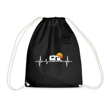 Caravane Heartbeat Camper Camping Vacances - Sac de sport léger - noir - Devant