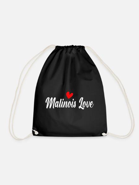 Malinois Love - Drawstring Bag - black