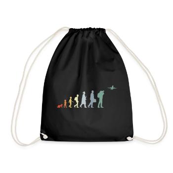 Airplane Observer Evolution - Drawstring Bag - black - Front