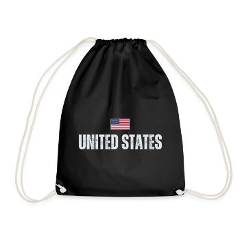 US-Flagge, amerikanischer Patriot - Turnbeutel - Schwarz - Vorne