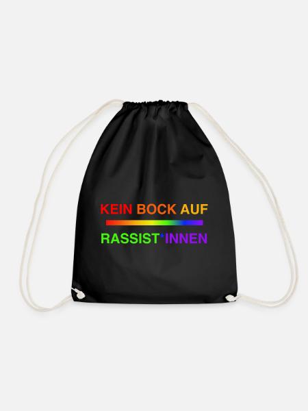Not in the mood for racists Rainbow - Drawstring Bag - black