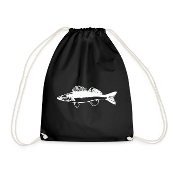 Fish with water movement - Drawstring Bag - black - Front