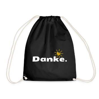 Danke HerzSonne Typografie - Turnbeutel - Schwarz - Vorne