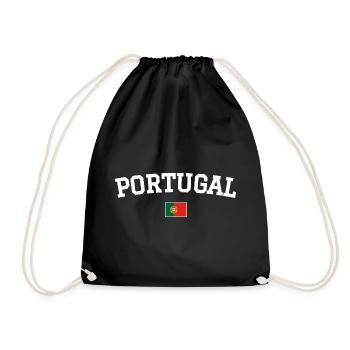 Portugal Flagge Design Weiss - Turnbeutel - Schwarz - Vorne