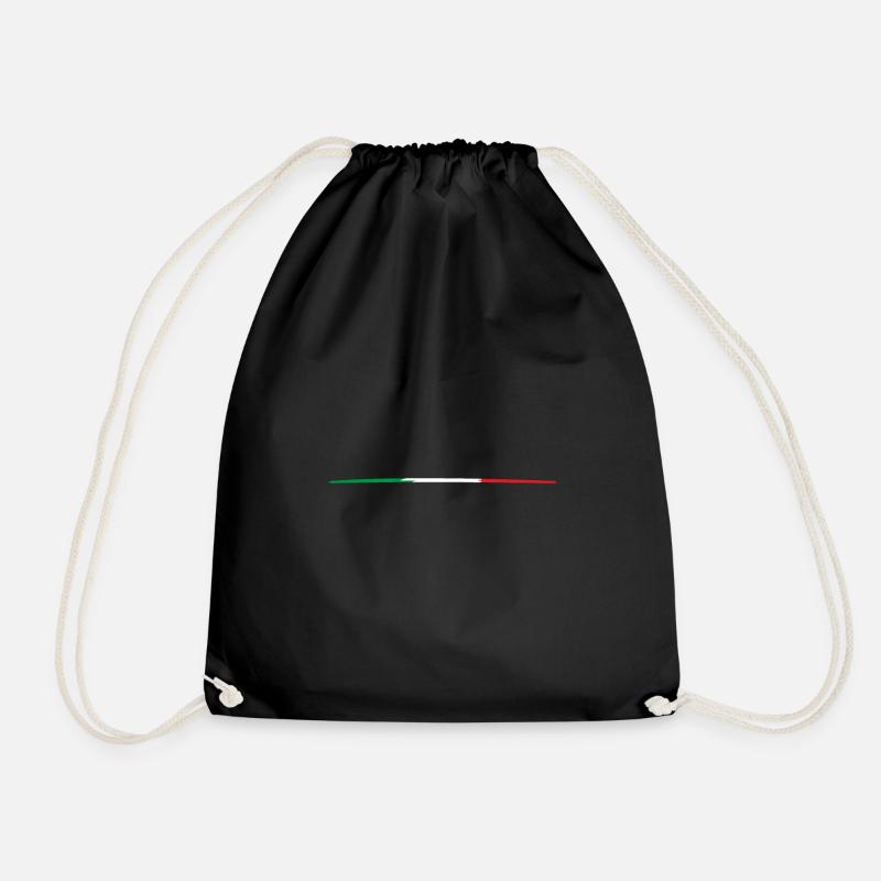 Italian flag - Drawstring Bag - black