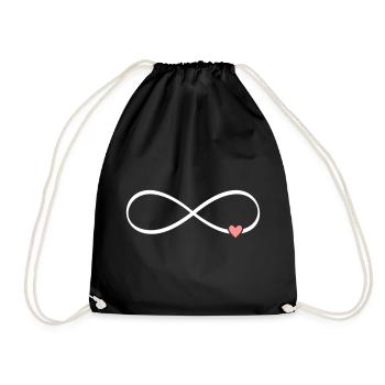 Heart infinity sign love symbol gift - Drawstring Bag - black - Front