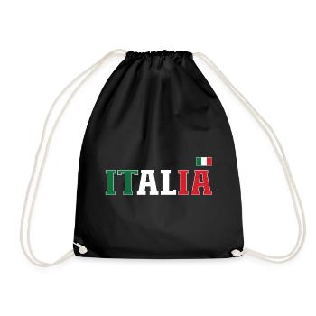 Italien Flagge - Turnbeutel - Schwarz - Vorne