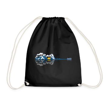 Acoustic Guitar Nature Guitarist Guitar Player - Drawstring Bag - black - Front