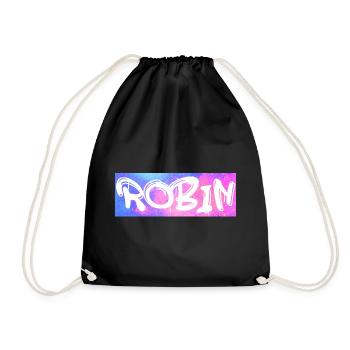 Robin Name Geschenk Geschenkidee Galaxie - Turnbeutel - Schwarz - Vorne