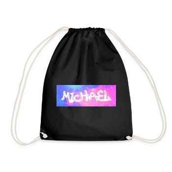Michael Name Gift Gift Idea Galaxy - Drawstring Bag - black - Front