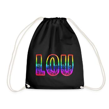 lou rs arc-en-ciel - Sac de sport léger - noir - Devant