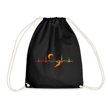 Kiting Men Kitesurf Kite Kitesurfing Women - Drawstring Bag - black - Front