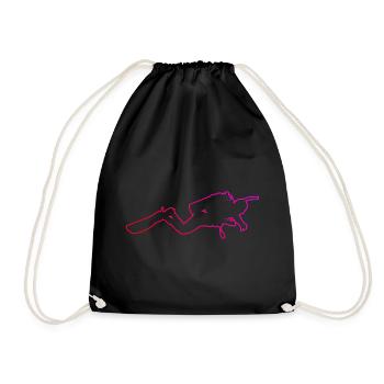 Scuba Tauchen Scuba Diver Diving Scuba Taucher - Drawstring Bag - black - Front