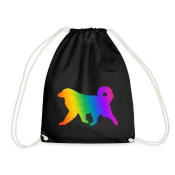 Pyrenäen-Sennenhund, vollständig anpassbar nach Wunsch - Turnbeutel - Schwarz - Vorne