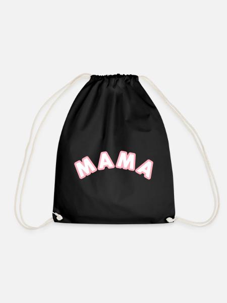 MAMA Cool Mom Print - Drawstring Bag - black
