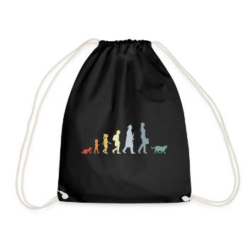 Evolution of a cat lover - Drawstring Bag - black - Front