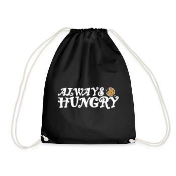 Always hungry bright design - Drawstring Bag - black - Front