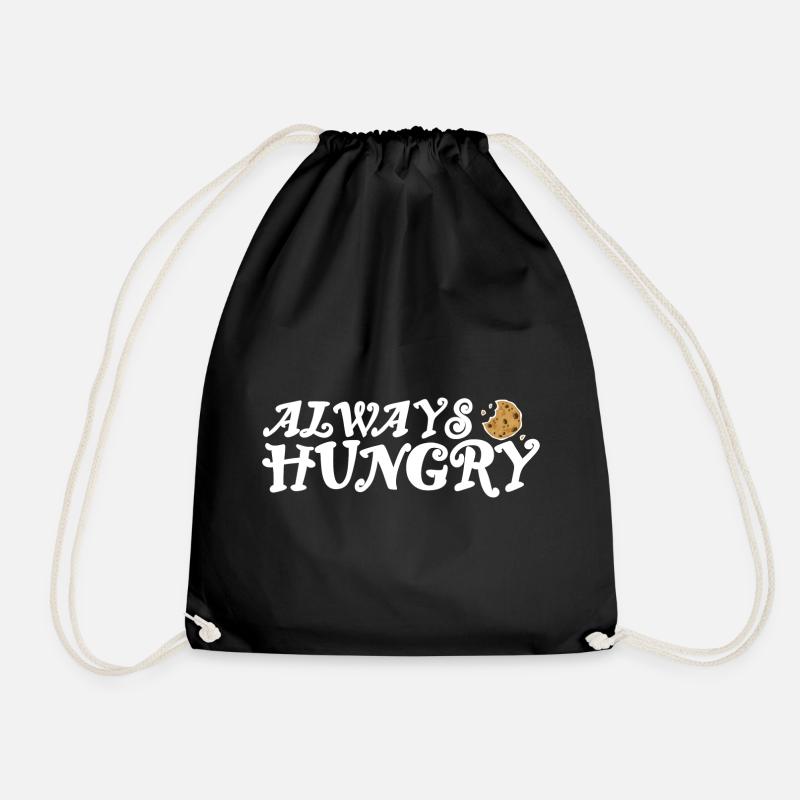 Always hungry helles Design - Turnbeutel - Schwarz
