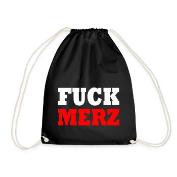 fuck merz - Turnbeutel - Schwarz - Vorne