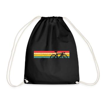 Bicycle Retro Vintage Cyclist - Drawstring Bag - black - Front
