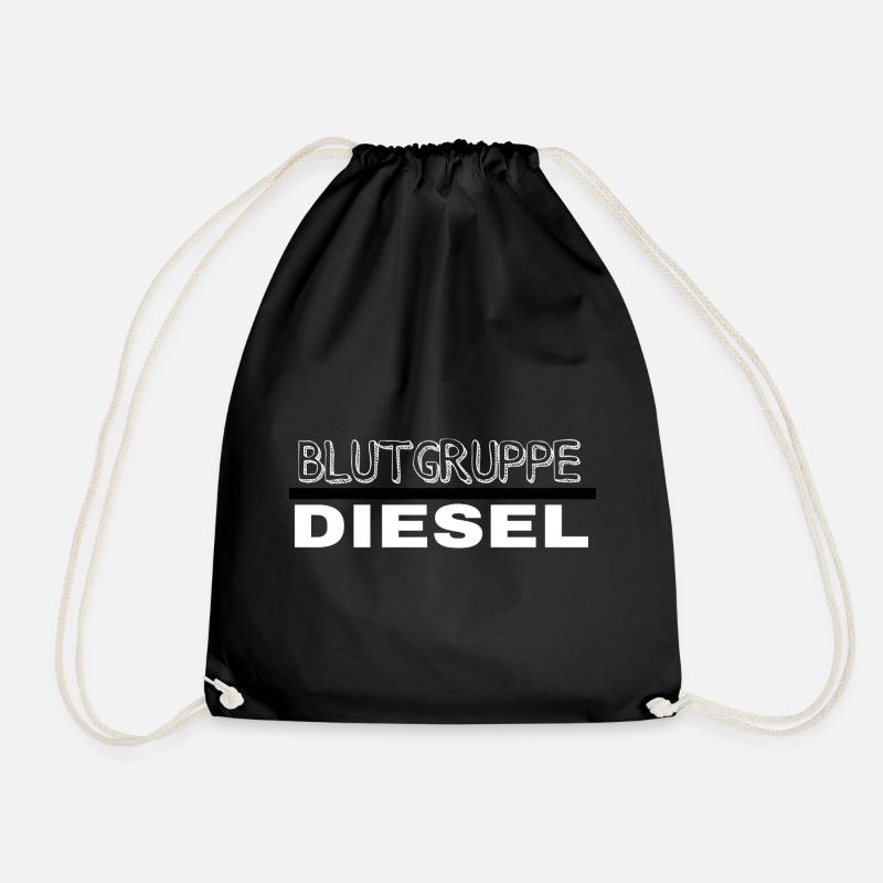 Blutgruppe Diesel Design auf Kleidung - Turnbeutel - Schwarz