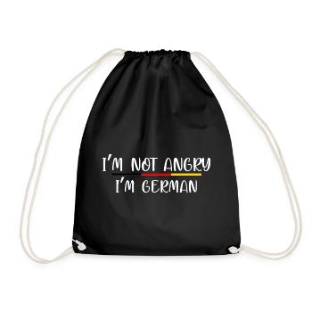 Humorous German Identity Statement - Drawstring Bag - black - Front