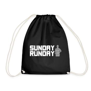 Marathon Runner Sunday Runday Running - Drawstring Bag - black - Front