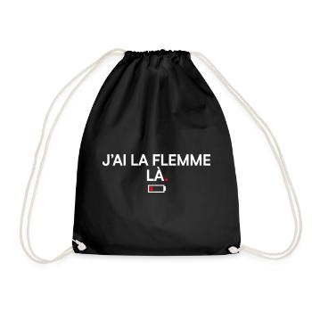 I'M LAZY HERE | Funny humour - Drawstring Bag - black - Front