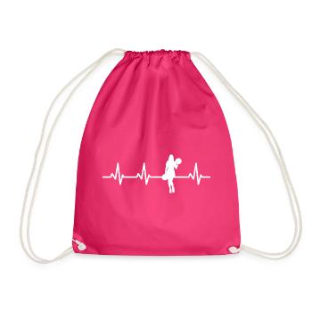 Cheerleader heartbeat - Drawstring Bag - fuchsia - Front
