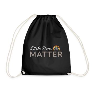 Little Steps Matter Regenbogen Taupe - Turnbeutel - Schwarz - Vorne