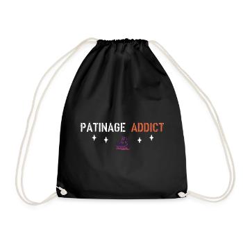 Skating addict - Drawstring Bag - black - Front