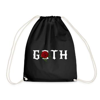 Gothic, Gothic-Thema mit roter Rose - Turnbeutel - Schwarz - Vorne