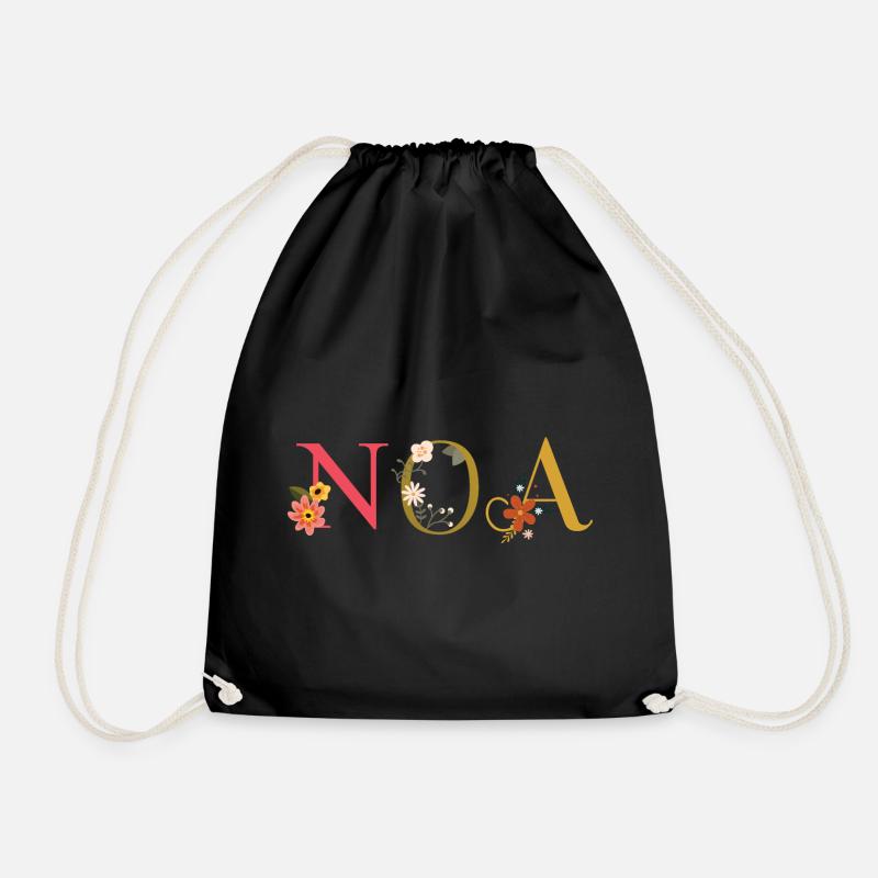 Nom de l’ANO décoré de fleurs - Sac de sport léger - noir