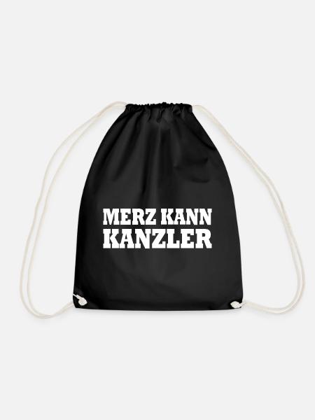 Merz kann kanzler - Turnbeutel - Schwarz
