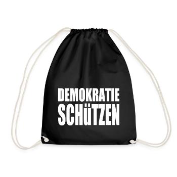 demokratie schützen - Turnbeutel - Schwarz - Vorne
