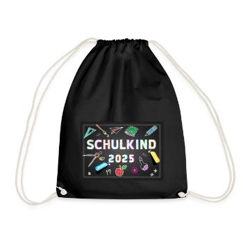 Schulkind 2025 Erstklässler - Turnbeutel - Schwarz - Vorne