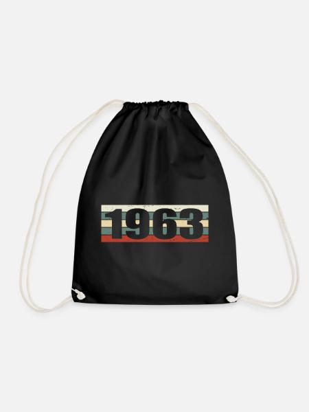 1963 Jahrgang 1963 Geschenk 1963 Geburtstag 1963 - Turnbeutel - Schwarz