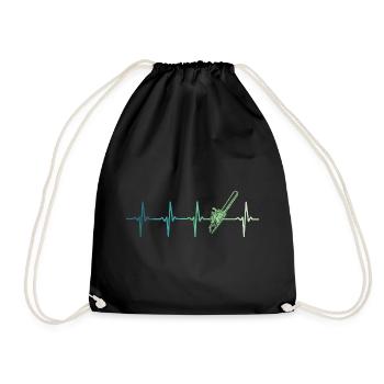 Forêt battement de cœur bûcheron tronçonneuse - Sac de sport léger - noir - Devant