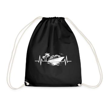 Heartbeat Cruise Ship Cruiser - Drawstring Bag - black - Front