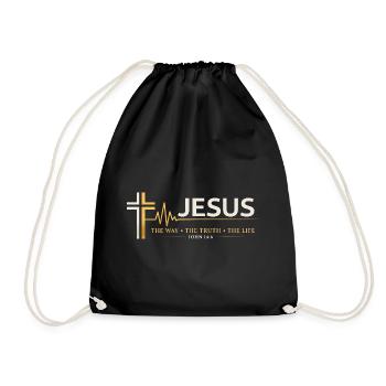 Verset biblique de Jésus, La voie de la vérité, la vie - Sac de sport léger - noir - Devant