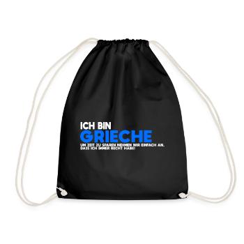 Je suis grec – Toujours la bonne chemise - Sac de sport léger - noir - Devant