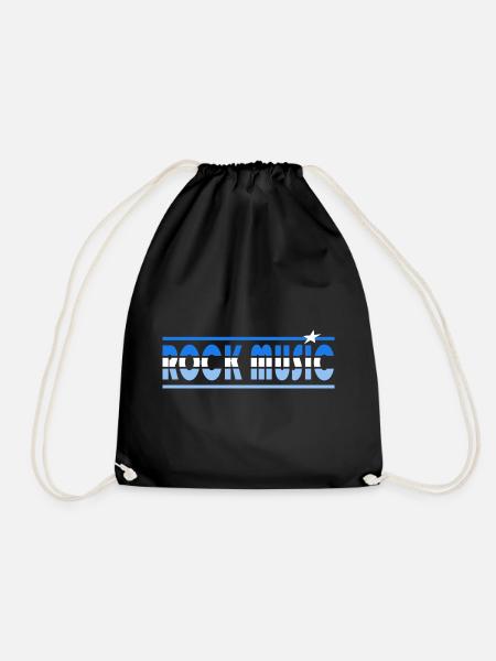 Rock Music Retro - Drawstring Bag - black
