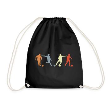 Soccer Player Drawing - Drawstring Bag - black - Front