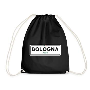 Ortsschild Bologna - Turnbeutel - Schwarz - Vorne