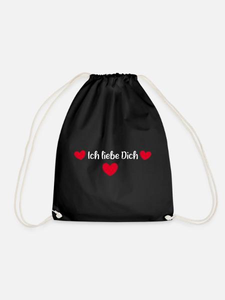 rotes Herz rot Herzen rot Herz Geschenk - Turnbeutel - Schwarz