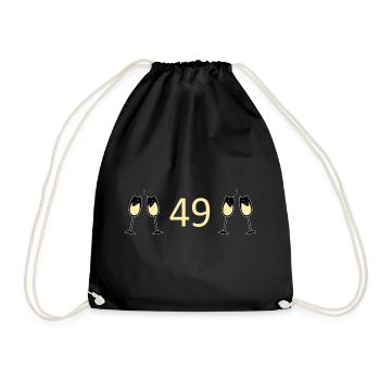 49th Birthday 49 Years Anniversary 49 Years Number 49 - Drawstring Bag - black - Front