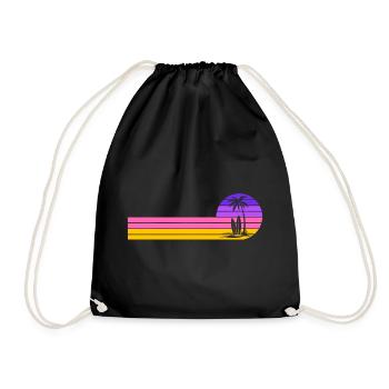 Coucher de soleil sur la plage - Sac de sport léger - noir - Devant
